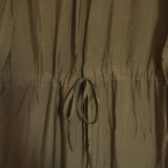 Anthropologie Maeve Olive Army Green Midi Drawstring Shirt Dress Size 4 Small - Picture 12 of 14